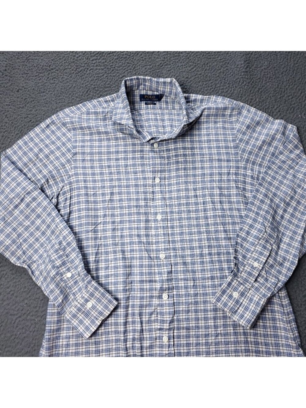 Polo Ralph Lauren Shirt Mens M Medium Long Sleeve Classic Plaid Button Blue